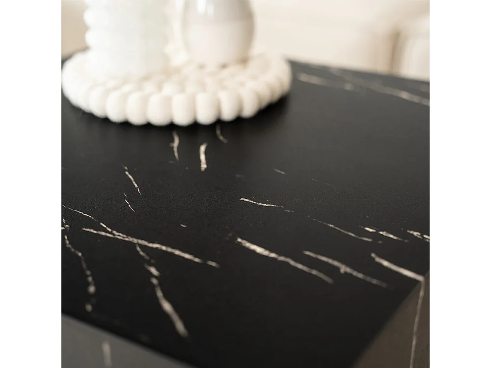 Home Deluxe - Table basse en marbre AMIRI M | Couleur : noir, Dimension : 50 x 50 x 50 cm