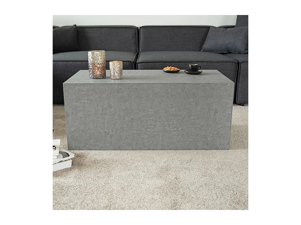Home Deluxe - Table basse en marbre AMIRI L | Couleur : gris, Dimension : 95 x 40 x 50 cm