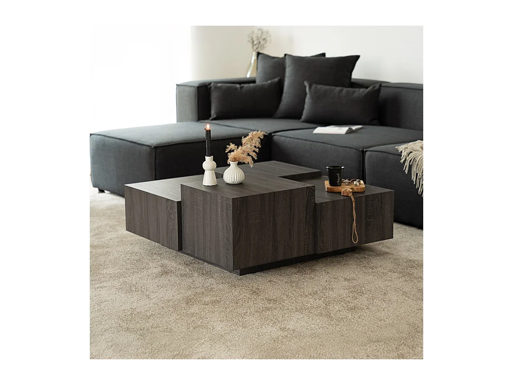 Home Deluxe Table basse marron foncé