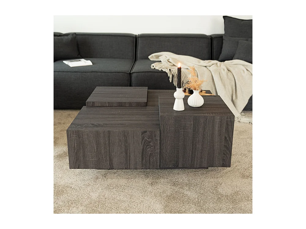 Home Deluxe Table basse marron foncé