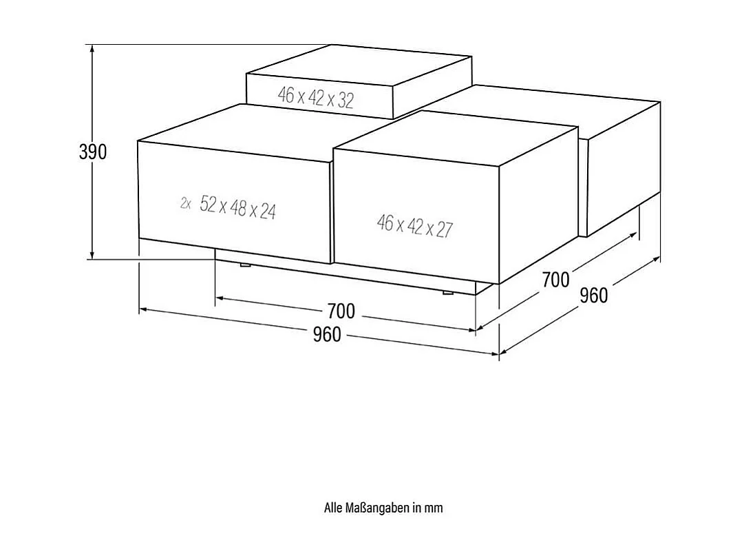 Home Deluxe Table basse Beige