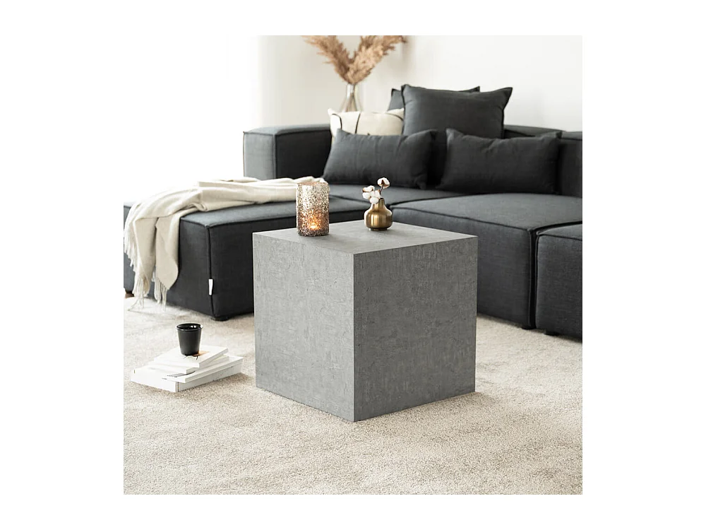 Home Deluxe - Table basse en marbre AMIRI M | Couleur : Gris, Dimension : 50 x 50 x 50 cm