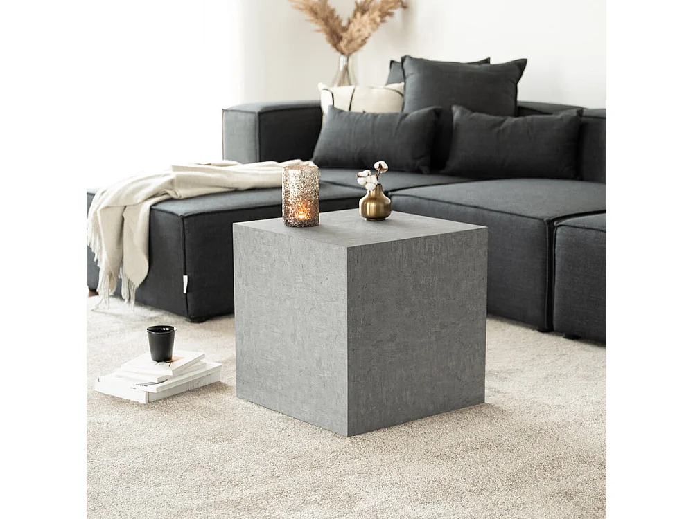 Home Deluxe - Table basse en marbre AMIRI M | Couleur : Gris, Dimension : 50 x 50 x 50 cm