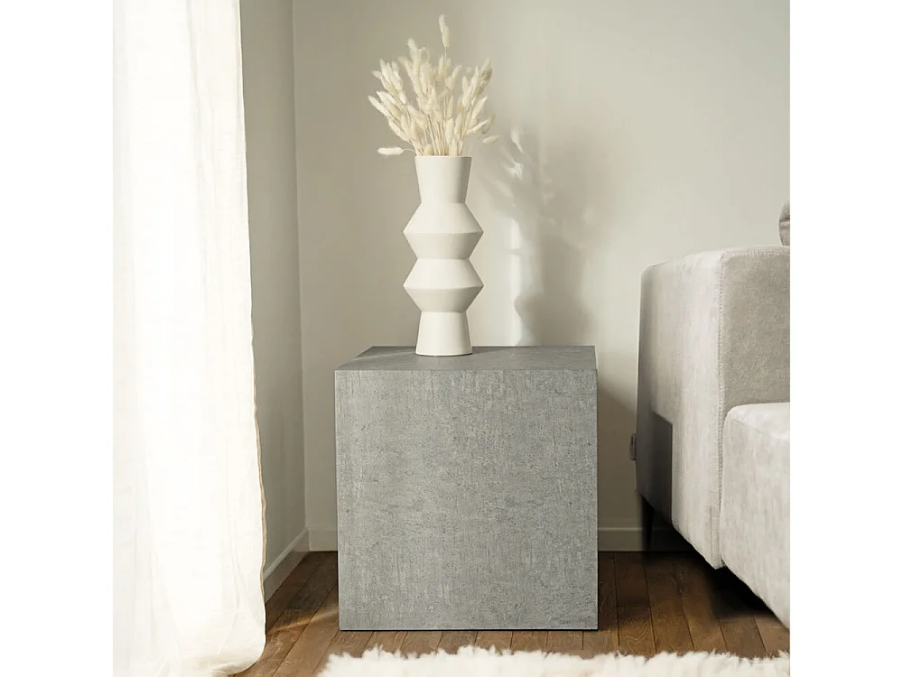 Home Deluxe - Table basse en marbre AMIRI M | Couleur : Gris, Dimension : 50 x 50 x 50 cm