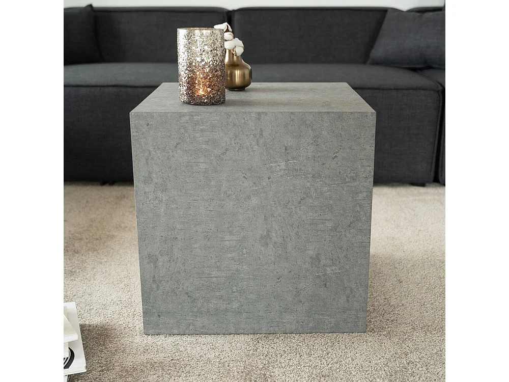 Home Deluxe - Table basse en marbre AMIRI M | Couleur : Gris, Dimension : 50 x 50 x 50 cm