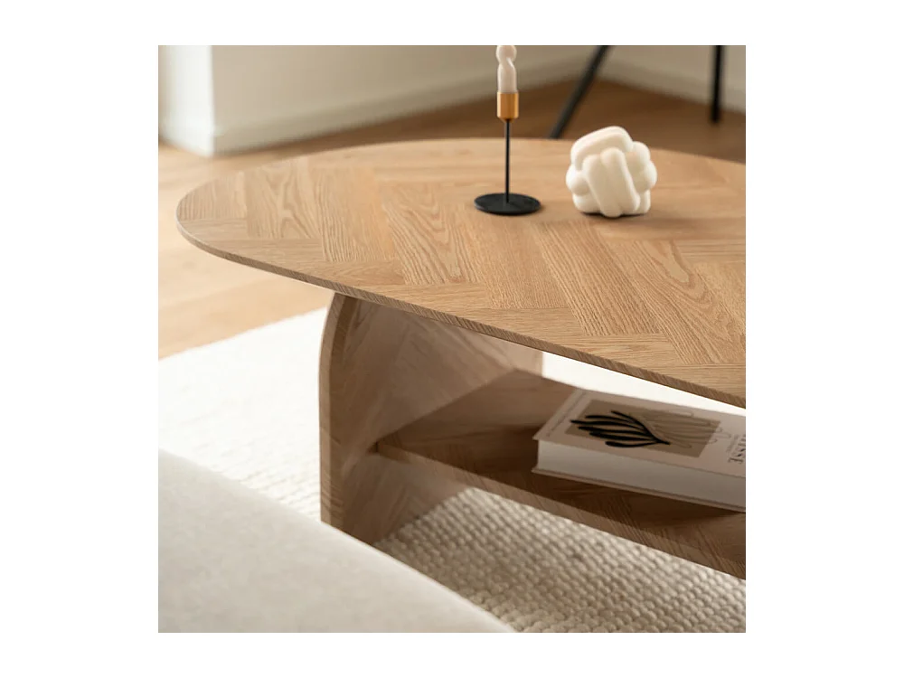 Home Deluxe Table basse ovale LIARA - 131 x 82 x 13 cm