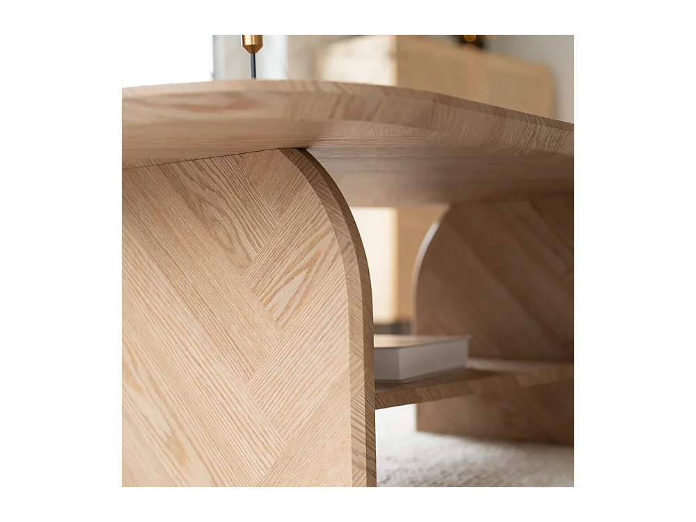 Home Deluxe Table basse ovale LIARA - 131 x 82 x 13 cm