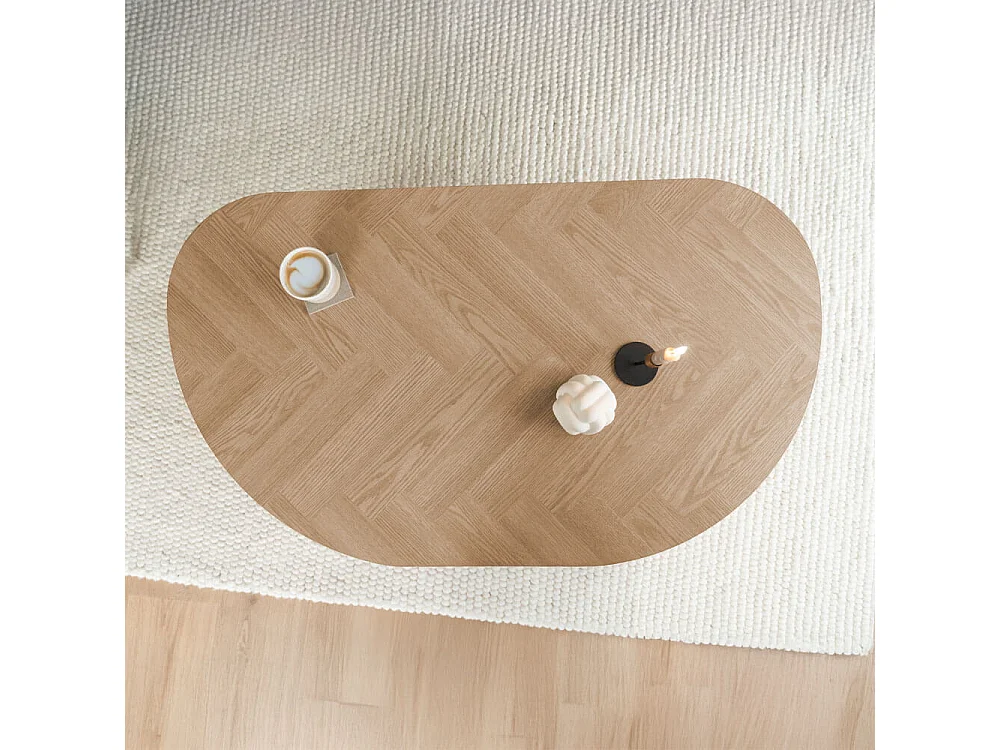 Home Deluxe Table basse ovale LIARA - 131 x 82 x 13 cm