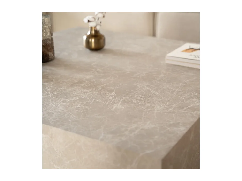 Home Deluxe - Table basse en marbre AMIRI XL | Couleur : beige, Dimension : 95 x 35 x 95 cm
