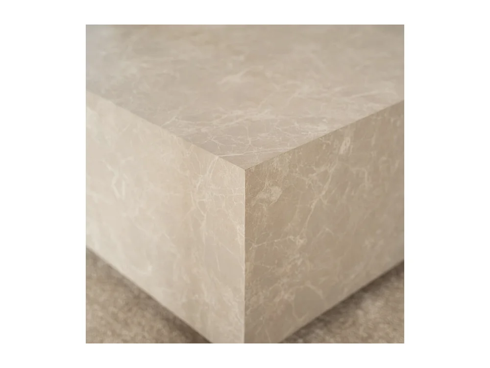 Home Deluxe - Table basse en marbre AMIRI XL | Couleur : beige, Dimension : 95 x 35 x 95 cm