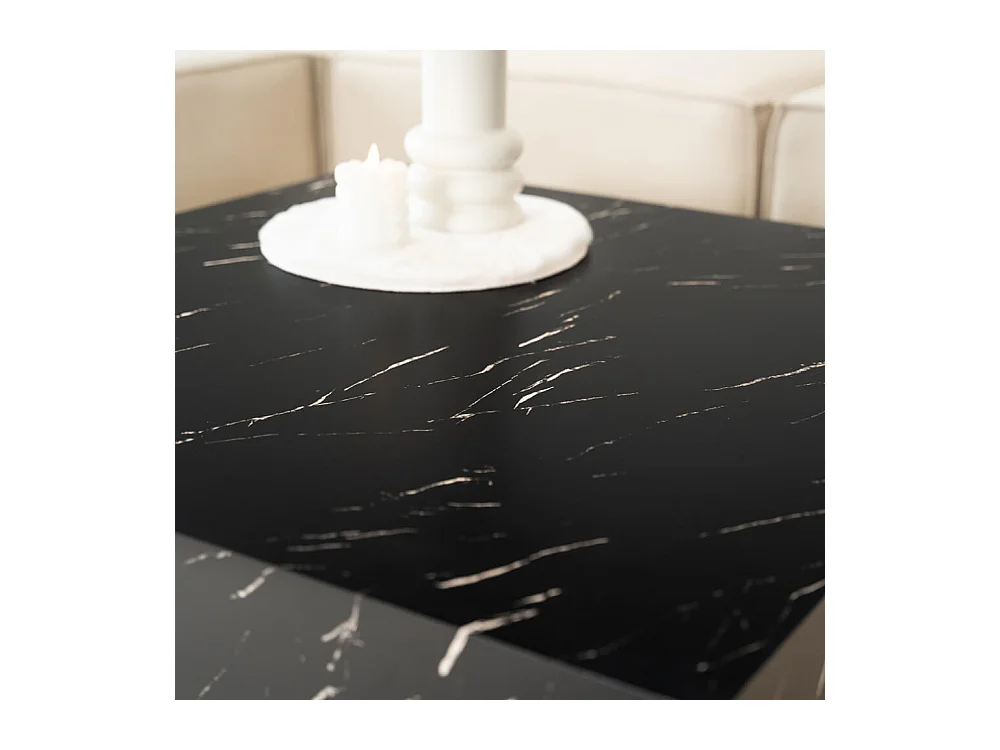 Home Deluxe - Table basse en marbre AMIRI XL | Couleur : noir, Dimension : 95 x 35 x 95 cm