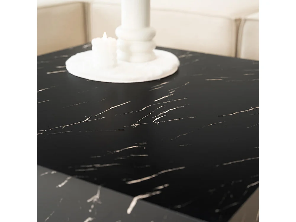Home Deluxe - Table basse en marbre AMIRI XL | Couleur : noir, Dimension : 95 x 35 x 95 cm
