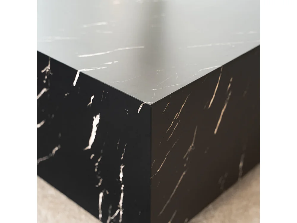 Home Deluxe - Table basse en marbre AMIRI XL | Couleur : noir, Dimension : 95 x 35 x 95 cm