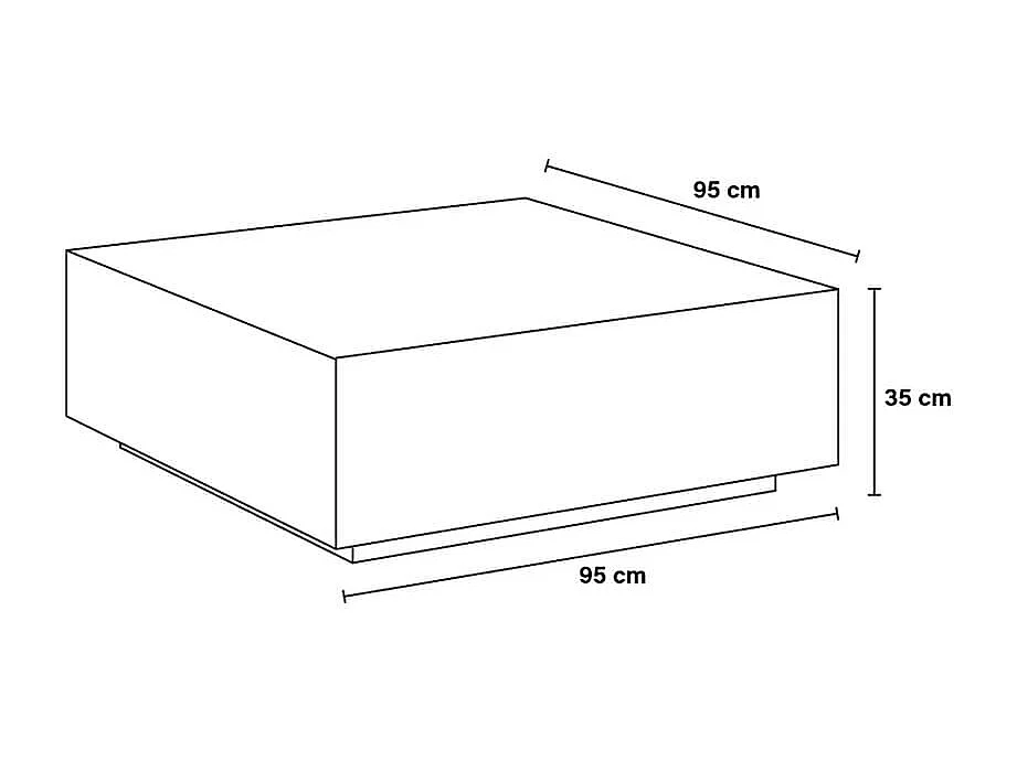 Home Deluxe - Table basse en marbre AMIRI XL | Couleur : gris, Dimension : 95 x 35 x 95 cm