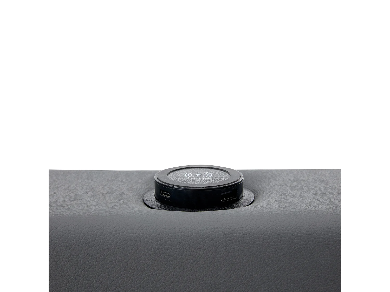 Lit rembourré 160 x 200 cm avec ports USB, éclairage LED et 4 tiroirs, gris