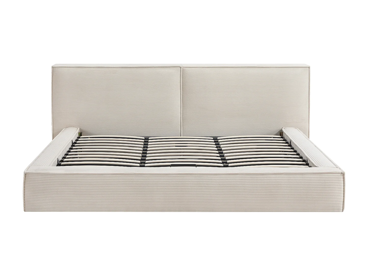 Lit coffre 180 x 200 cm – Velours côtelé – Beige - TAVESO