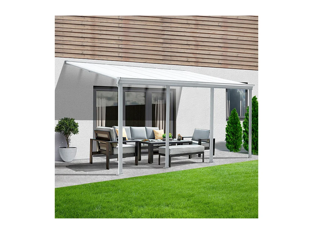 Home Deluxe Abri de terrasse SOLIS blanc 618 x 303 x 226 / 278 cm