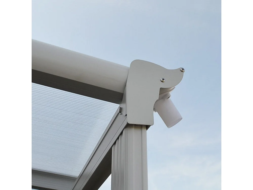 Home Deluxe Abri de terrasse SOLIS blanc 618 x 303 x 226 / 278 cm