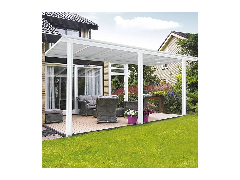 Home Deluxe Abri de terrasse SOLIS blanc 434 x 303 x 226 / 278 cm