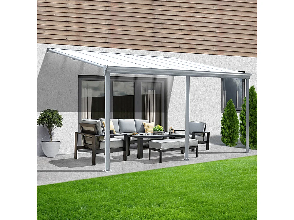 Home Deluxe Abri de terrasse SOLIS blanc 434 x 303 x 226 / 278 cm