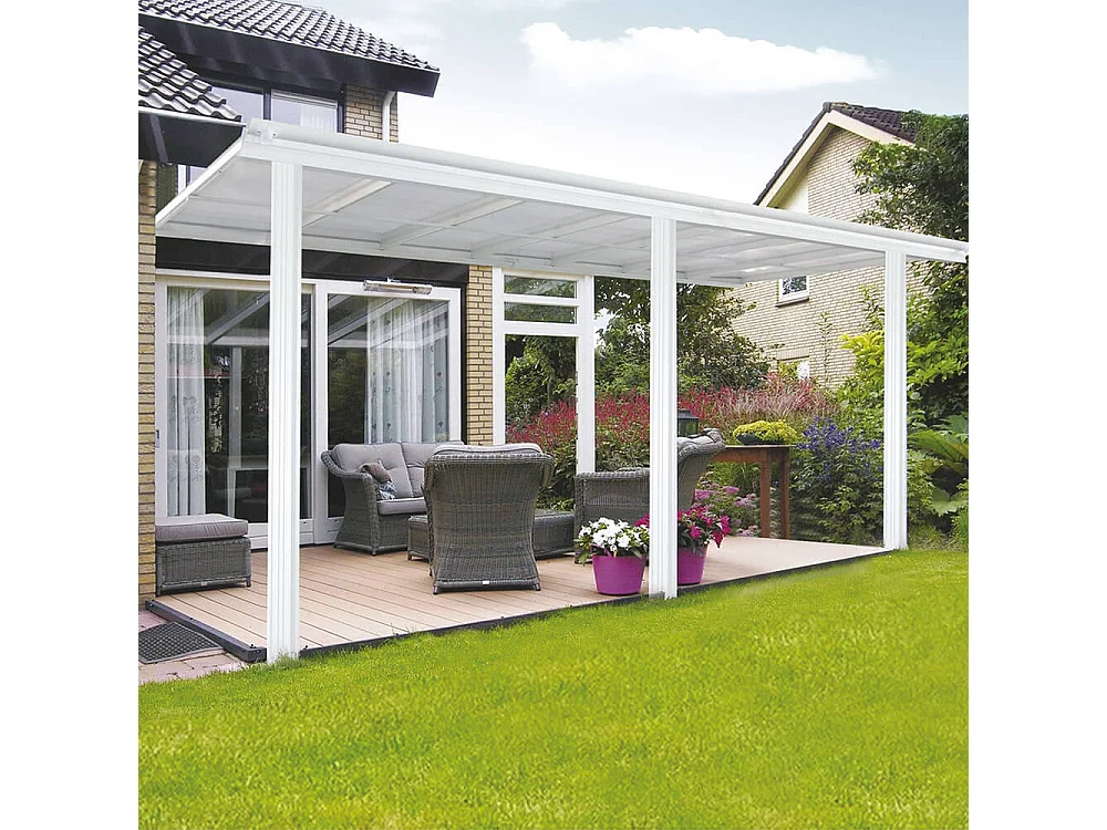 Home Deluxe Abri de terrasse SOLIS blanc 434 x 303 x 226 / 278 cm