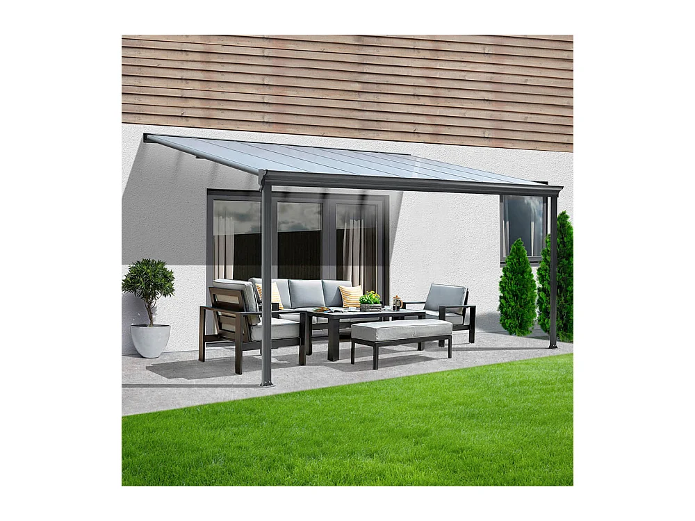 Home Deluxe Abri de terrasse SOLIS Gris 312 x 303 x 226 / 278 cm