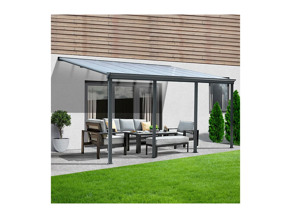 Home Deluxe Abri de terrasse SOLIS Gris 618 x 303 x 226 / 278 cm