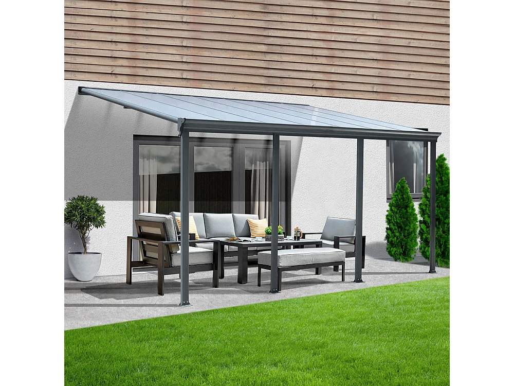 Home Deluxe Abri de terrasse SOLIS Gris 618 x 303 x 226 / 278 cm