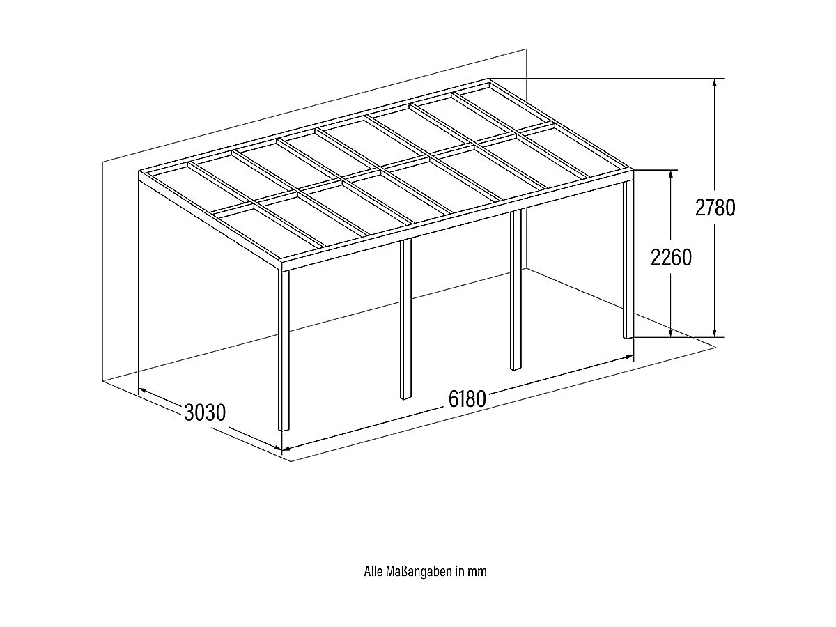 Home Deluxe Abri de terrasse SOLIS Gris 618 x 303 x 226 / 278 cm