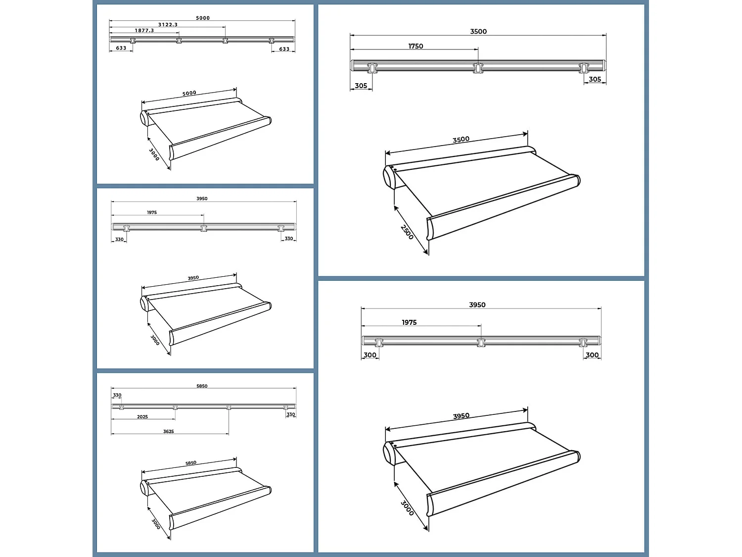 Home Deluxe Store banne à cassette intégrale ELOS Anthracite 350 x 250 cm