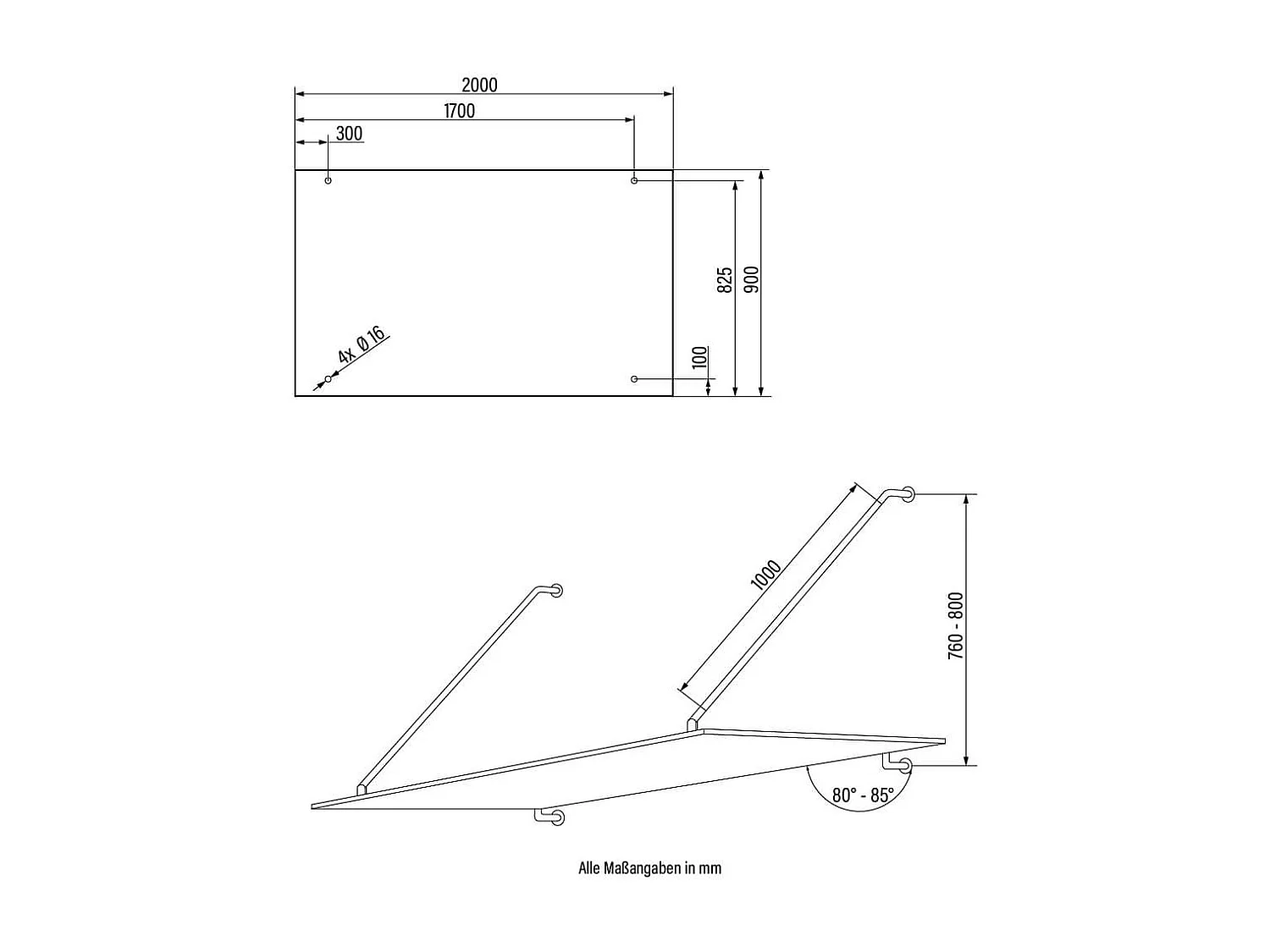 Home Deluxe Auvent en verre RENMA 200