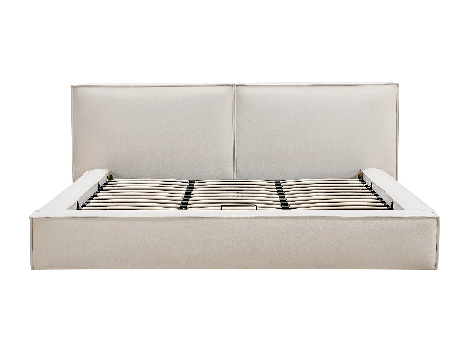 Lit coffre 180 x 200 cm – Tissu – Beige - TAVESO