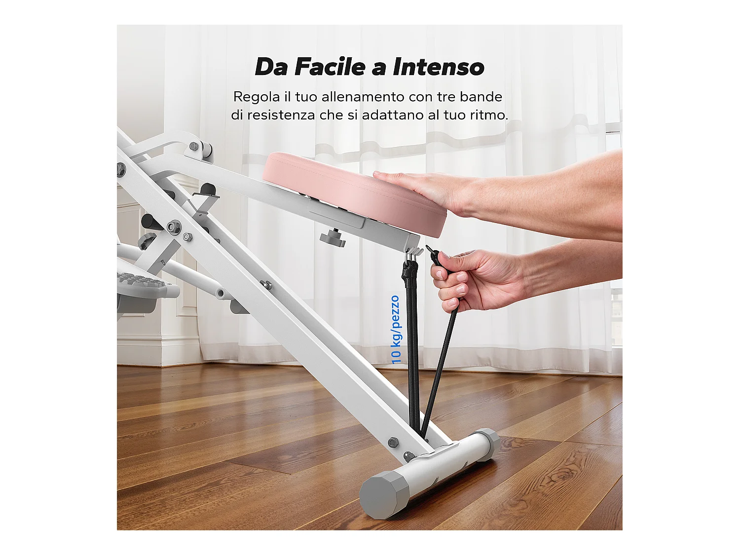 Machine à Squat et Rameur MERACH, Résistance Réglable, 160 kg, Écran LCD, Support de Téléphone, Pour Abdos/Jambes/Dos, Blanc