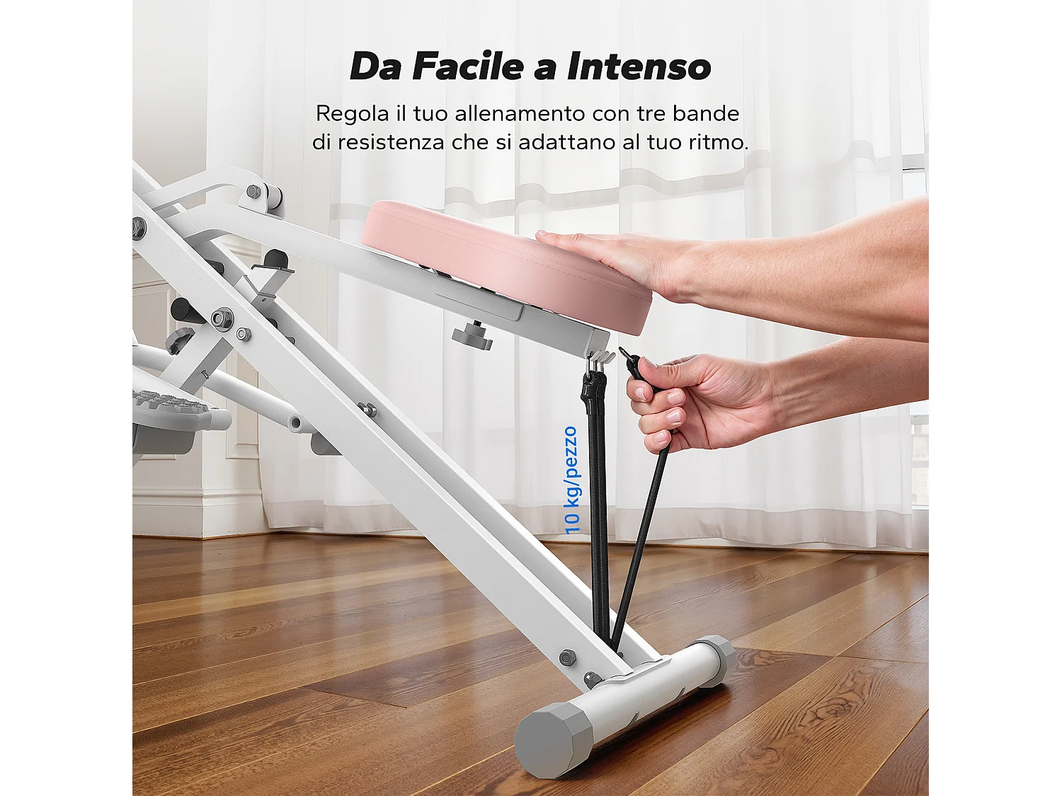 Machine à Squat et Rameur MERACH, Résistance Réglable, 160 kg, Écran LCD, Support de Téléphone, Pour Abdos/Jambes/Dos, Blanc