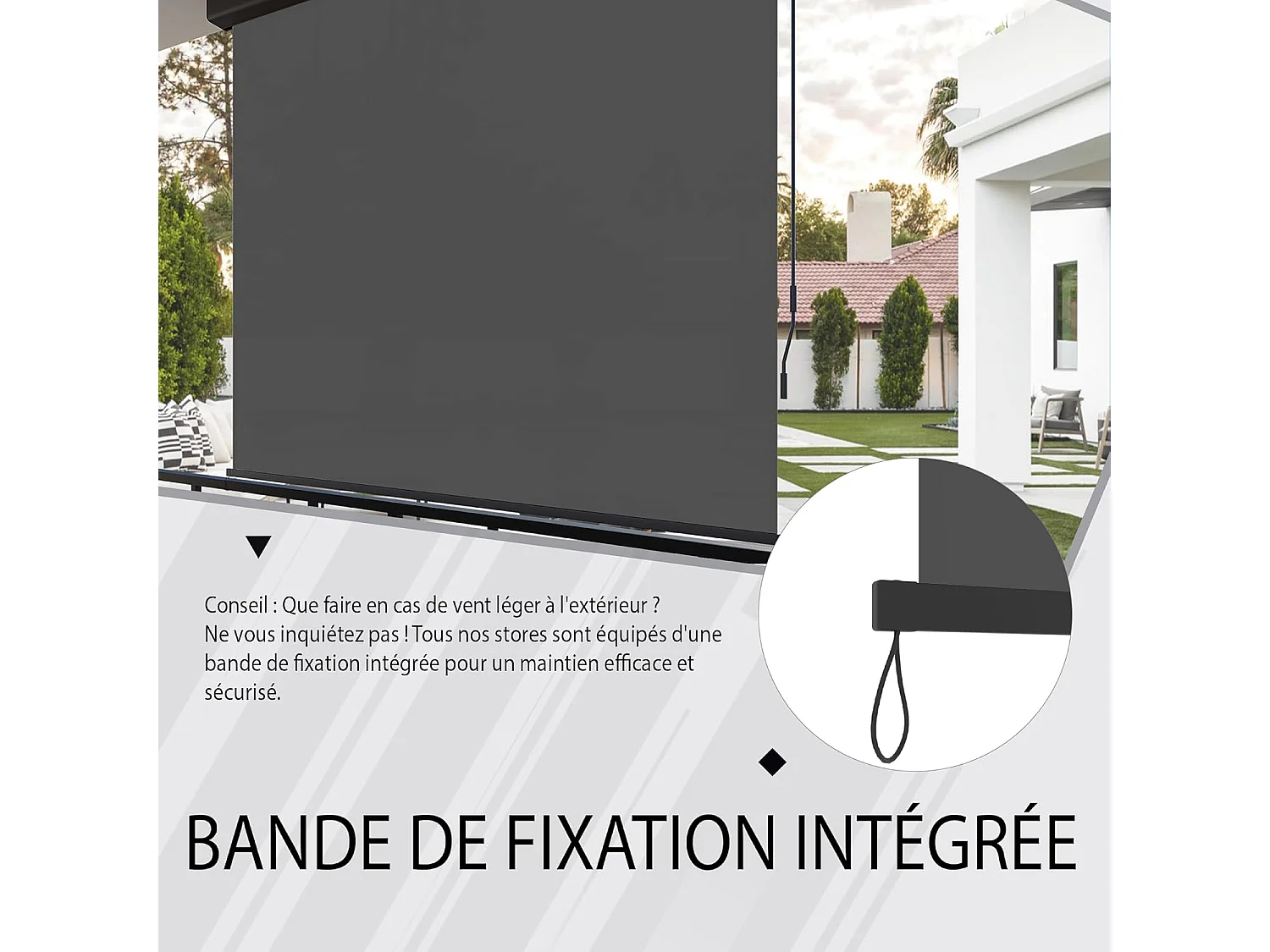 YODOLLA Store Vertical, Rétractable avec Coffre, Occultant Exterieur Fenetre, Auvent rétractable 160x250cm, pour Balcon, Terrasse, Jardin, Gris foncé