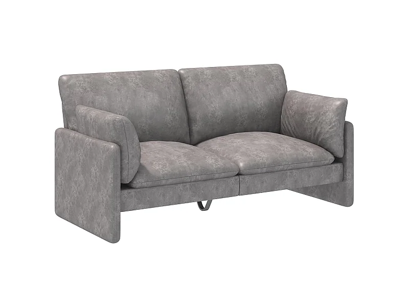 YODOLLA 3-Sitzer Ledersofa in Grau, moderne Couch groß für Wohnzimmer. Ideal für Wohnung, Schlafzimmer oder Home-Office.