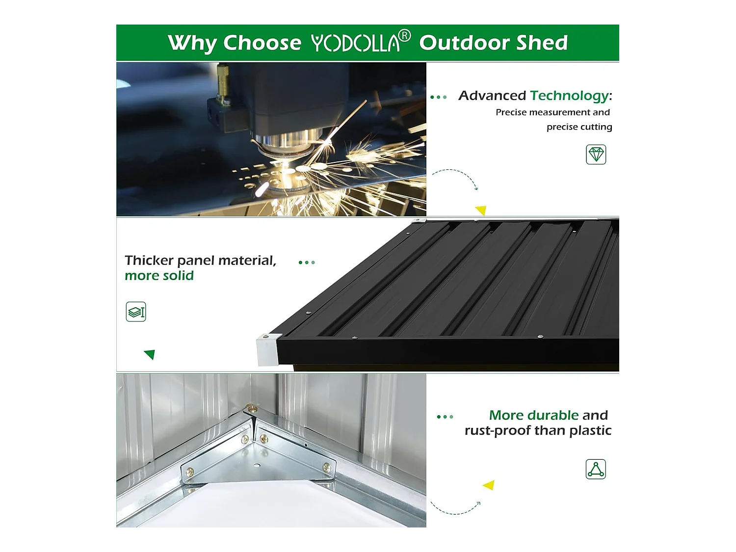 YODOLLA Mülltonnenbox 150,6x80x117,6cm / 1300L, abschließbar mit Gasdruckfeder, wetterfestes Gerätehaus für Außenbereich,Braun