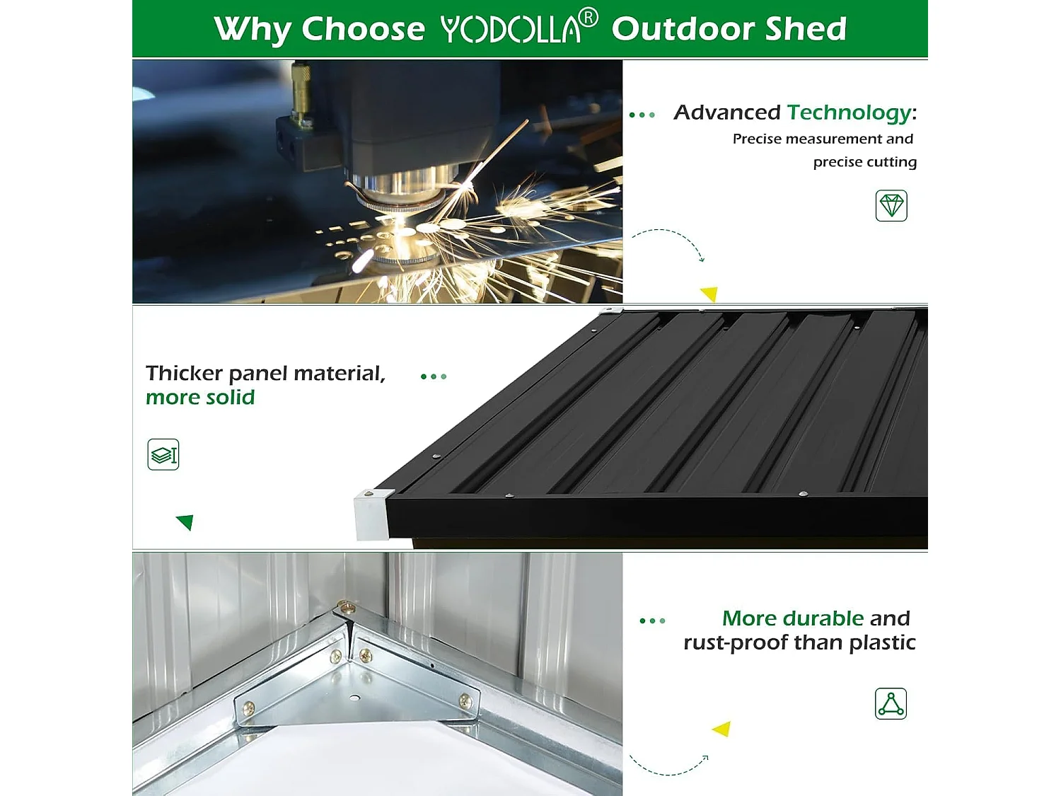 YODOLLA Mülltonnenbox 150,6x80x117,6cm / 1300L, abschließbar mit Gasdruckfeder, wetterfestes Gerätehaus für Außenbereich,Braun