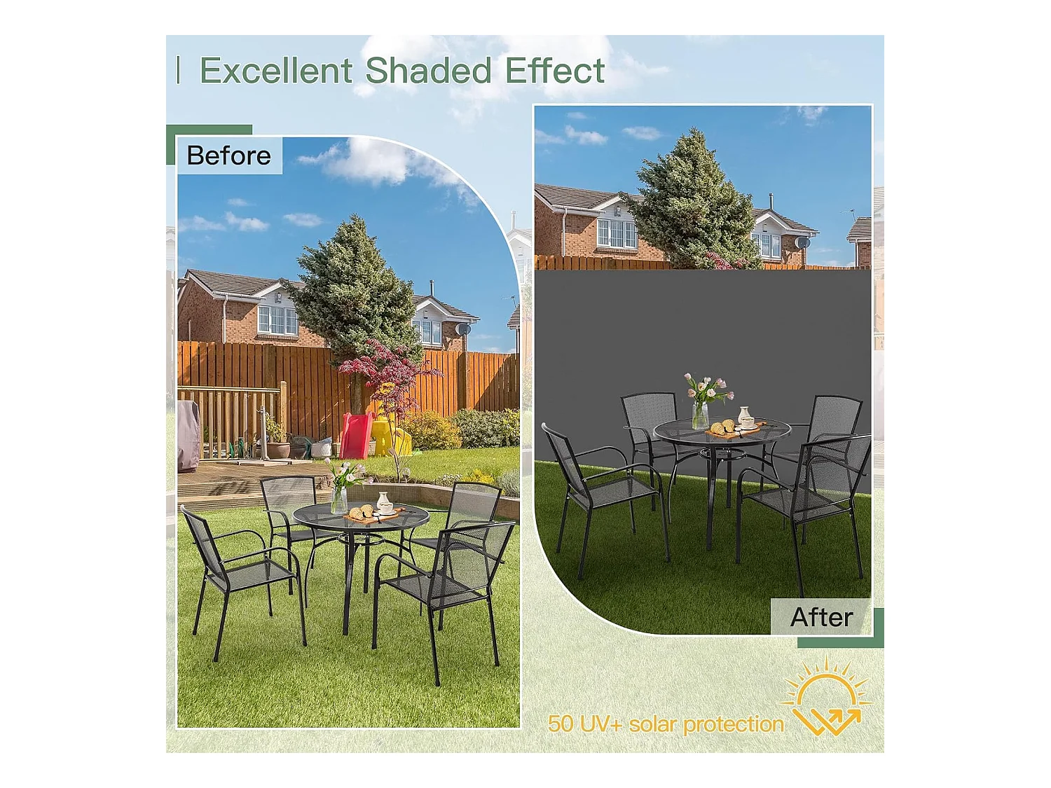 YODOLLA Seitenmarkise 350x160 cm ausziehbar, Sichtschutz Sonnenschutz wasserdicht faltbar für Garten Balkon Terrasse, Dunkelgrau