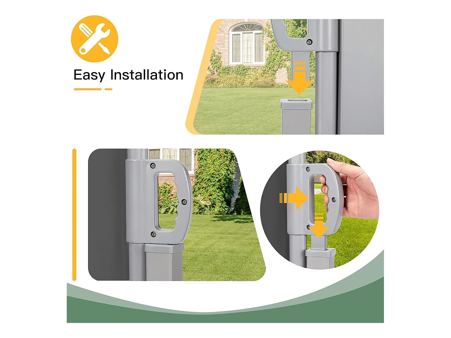 YODOLLA Seitenmarkise 350x160 cm ausziehbar, Sichtschutz Sonnenschutz wasserdicht faltbar für Garten Balkon Terrasse, Dunkelgrau