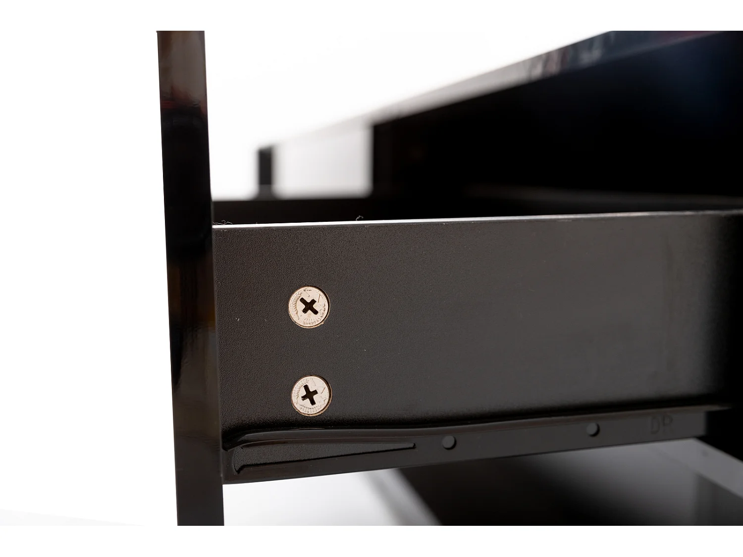 Mueble de TV negro con cajones, aparador de TV con LED y estantes de cristal, mueble de TV para salón