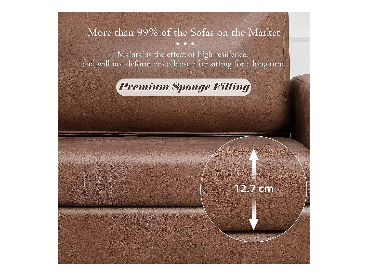 YODOLLA 200x87x80cm Sofabett 3-Sitzer mit 2 Kissen, Schlafcouch für Wohnzimmer und Schlafzimmer, Braun