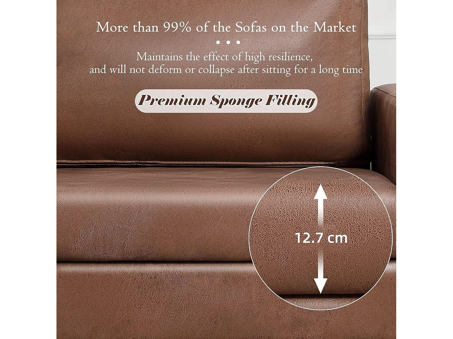 YODOLLA 200x87x80cm Sofabett 3-Sitzer mit 2 Kissen, Schlafcouch für Wohnzimmer und Schlafzimmer, Braun