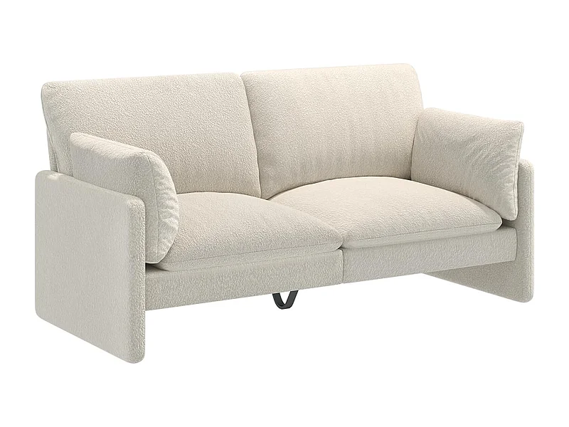 YODOLLA Ledersofa 172 cm, 3-Sitzer Couch modern & groß für Wohnzimmer. Ideal für Wohnung, Schlafzimmer oder Home-Office, Weiß