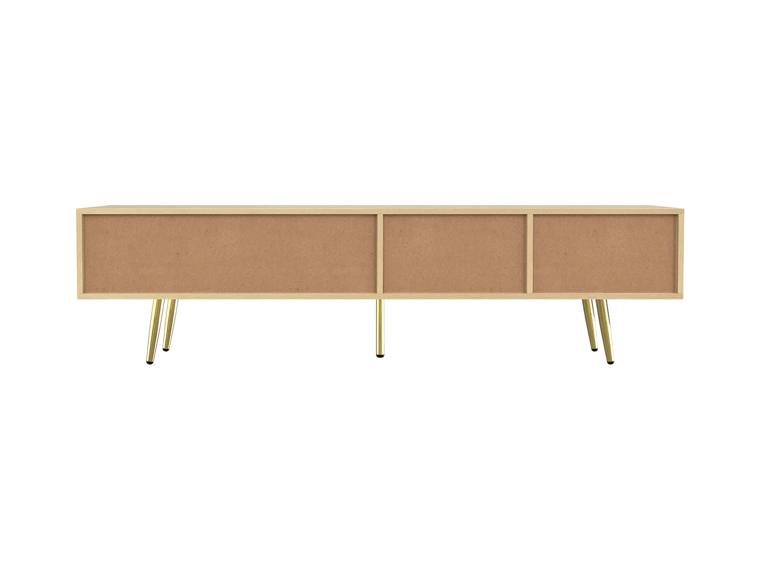 Meuble TV 160 cm avec Pieds dorés - Meuble TV Moderne avec 2 tiroirs et 2 Portes - Durable, Bois