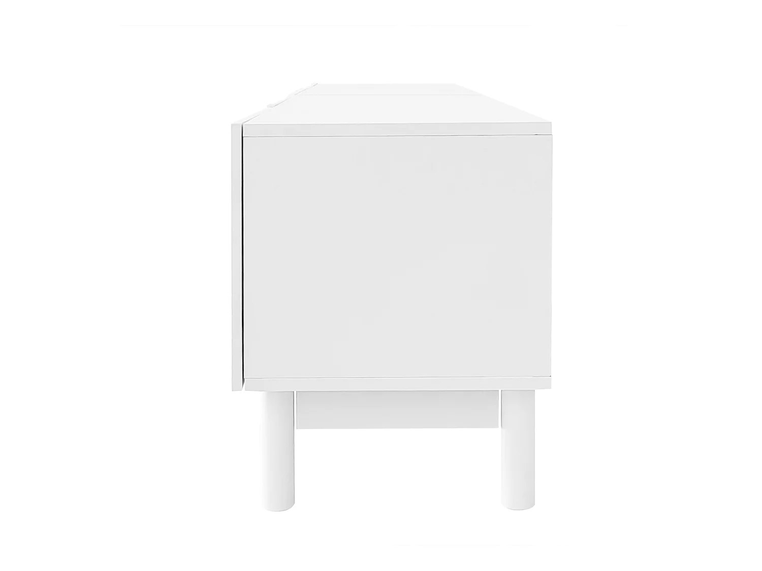 Mueble de TV moderno, con estantes ajustables, mueble de TV bajo, ligero, estilo lujoso, 175 x 38 x 56 cm, blanco
