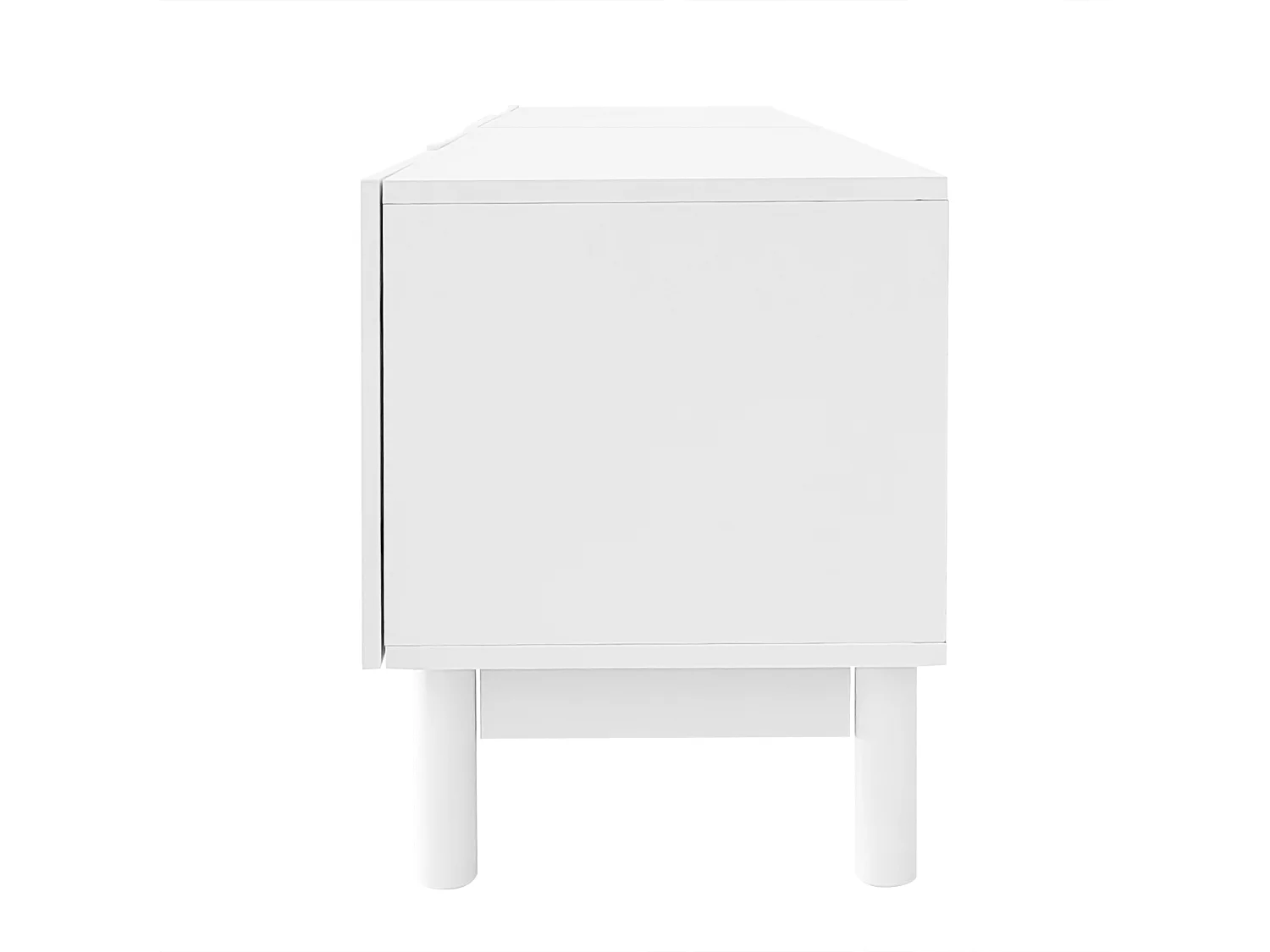 Meuble TV moderne, avec plateaux réglables, meuble TV bas, léger, style luxe, 175 x 38 x 56 cm,Blanc