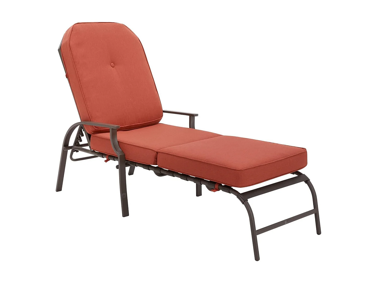 YODOLLA Gartenliege 207x58x43 cm trägt 160 kg, Rattanliege mit Kissen & Armlehne für Pool, Terrasse, Garten, Orange