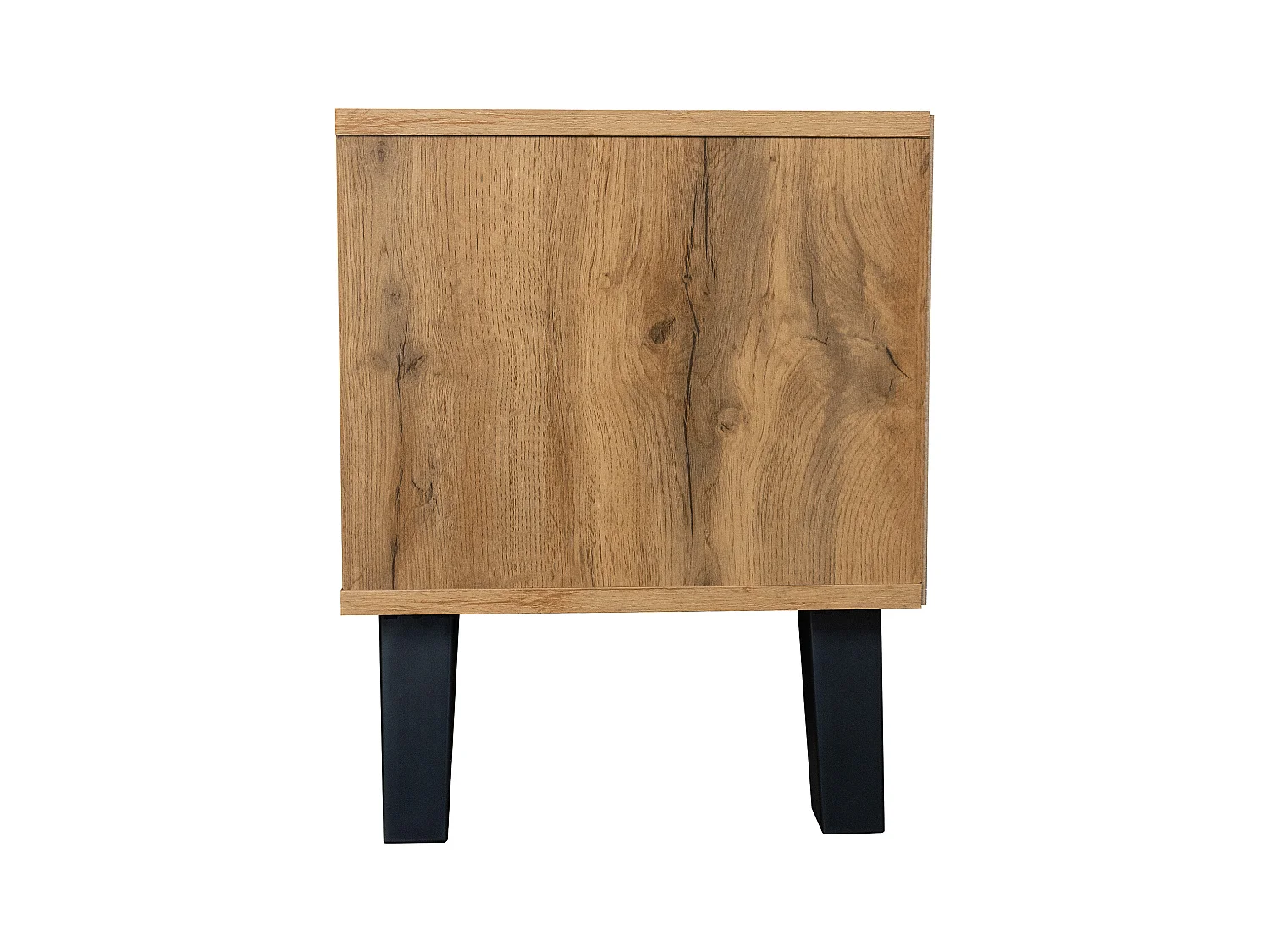 Meuble TV en Bois, Meuble TV avec 2 Portes et 2 Compartiments, Design Tissé, 160 x35.5x45cm, Brun