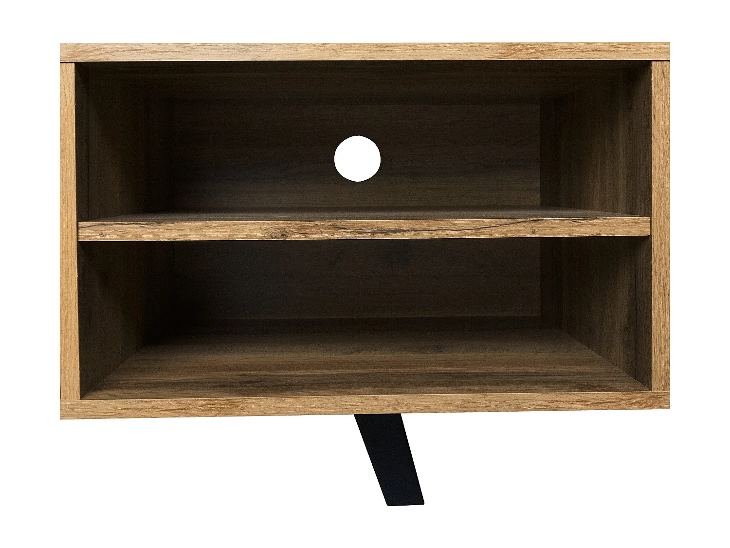 Meuble TV en Bois, Meuble TV avec 2 Portes et 2 Compartiments, Design Tissé, 160 x35.5x45cm, Brun
